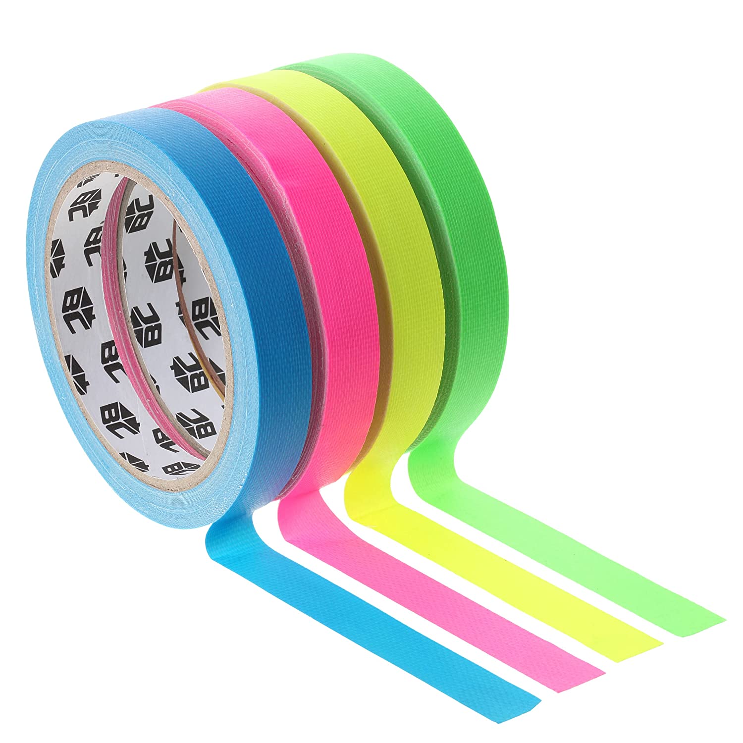Bates- Colored Gaffers Tape, 4 Pack, Neon Colors, 0.65 Inch x 11 Yards,  Gaffers Tape, Gaff Tape, Spike Tape - Bates Choice